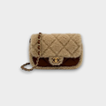Chanel Mini Teddy and Dark Brown Shearling Flap Bag