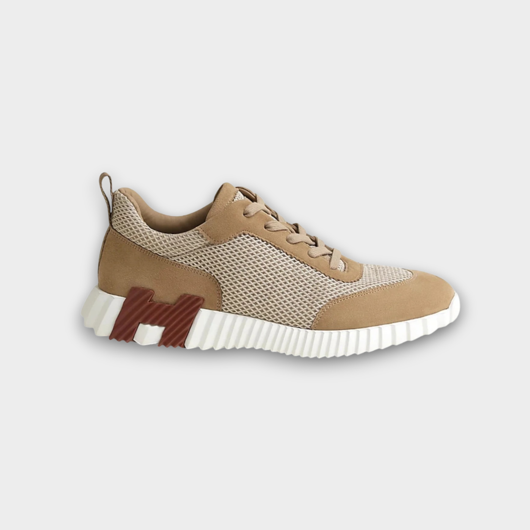 Hermès Bouncing Sneaker Graphic Mesh Suede Beige Argile