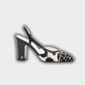 Chanel Calfskin & Lambskin White, Brown & Black Slingbacks