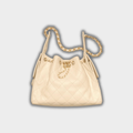 Chanel 25 Small Handbag Hobo Grained Calfskin & Gold-Tone Metal Beige