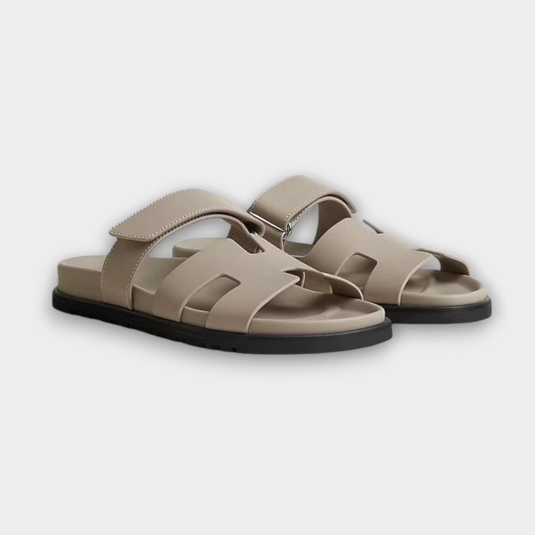 Hermès Chypre Sandals Beige Galet