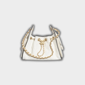 Chanel 25 Mini Handbag Hobo Braided Raffia, Calfskin & Gold-Tone Metal White&Black