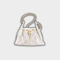 Chanel 25 Mini Handbag Hobo Perforated Calfskin & Gold-Tone Metal White
