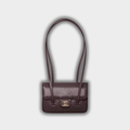 Chanel Clutch with Leather Strap, Mini Preppy Flap Bag Grained Shiny Calfskin & Gold-Tone Metal Dark Brown