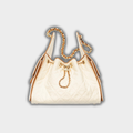 Chanel 25 Small Handbag Hobo Canvas, Calfskin & Gold-Tone Metal Ecru&Camel