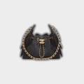 Chanel 25 Mini Handbag Hobo Washed Denim & Gold-Tone Metal Black