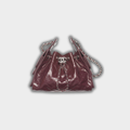 Chanel 25 Mini Handbag Hobo Shiny Crumpled Calfskin & Silver-Tone Metal Dark Burgundy