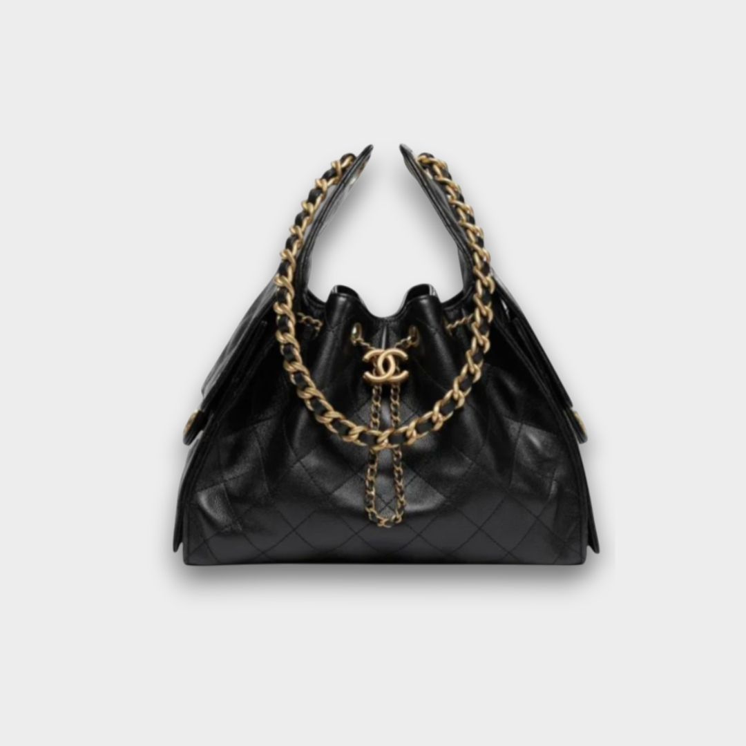 Chanel 25 Small Handbag Grained Calfskin & Gold-Tone Metal Black