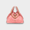 Chanel 25 Small Handbag Suede Calfskin & Gold Metal Pink