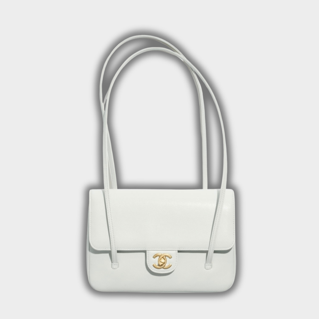 Chanel Small Preppy Flap Bag Grained Shiny Calfskin & Gold-Tone Metal Light Green