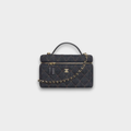 Chanel Classic Vanity with Chain Denim & Gold Metal Dark Blue & Orange