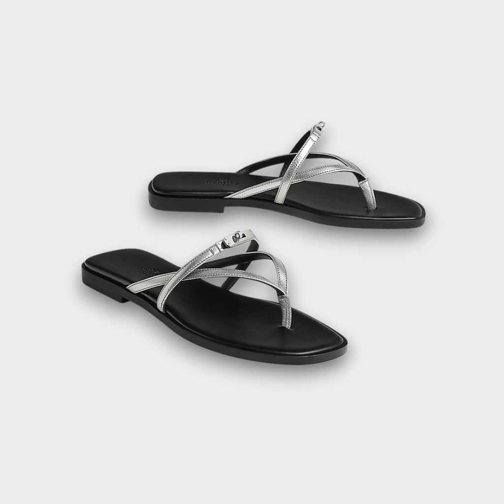 Hermès Miss Sandal Gris Argenté