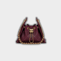 Chanel 25 Mini Handbag Perforated Calfskin and Gold-Tone Metal Dark Brown