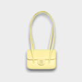 Chanel Clutch with Leather Strap, Mini Preppy Flap Bag Grained Shiny Calfskin & Gold-Tone Metal Light Yellow