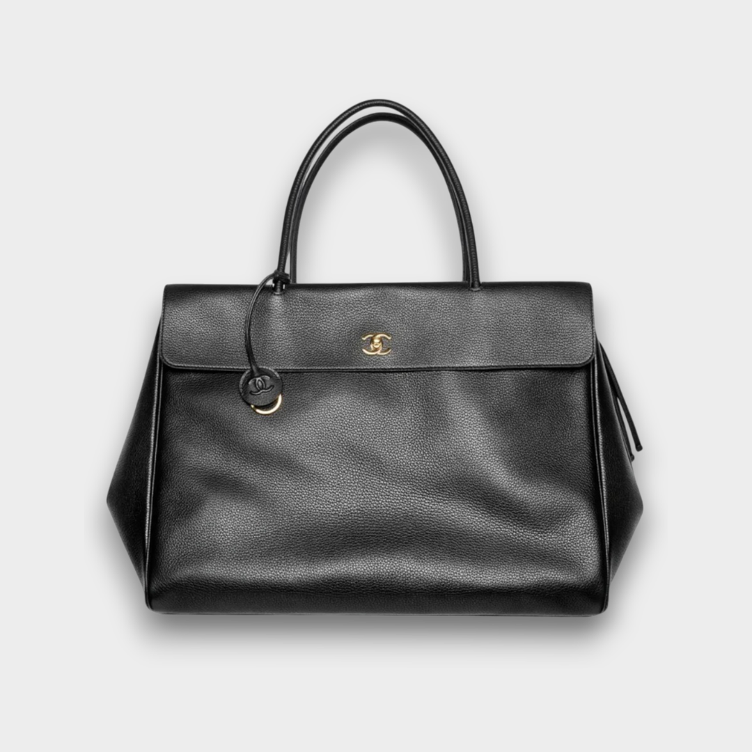 Chanel Large Tote Grained Calfskin & Gold-Tone Metal Black